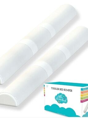 White Toddler Bed Bumpers - 2 Pack
